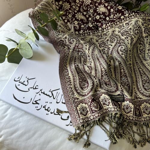 شال كشميري مزين بكريستال