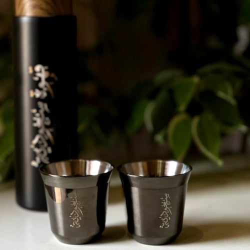 فنجال معدني لامع مصقول (قطعتين)