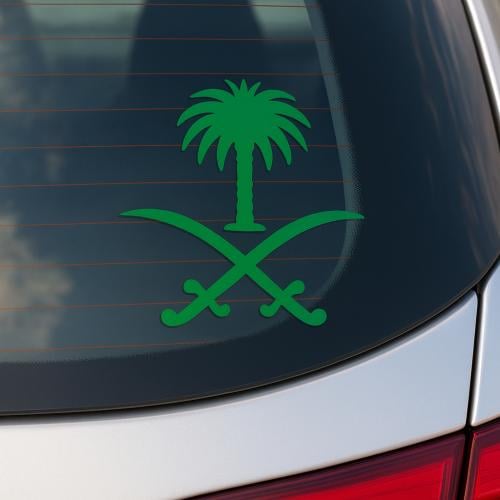 ستيكر سيارة لليوم الوطني باللون الاخضر الفاتح