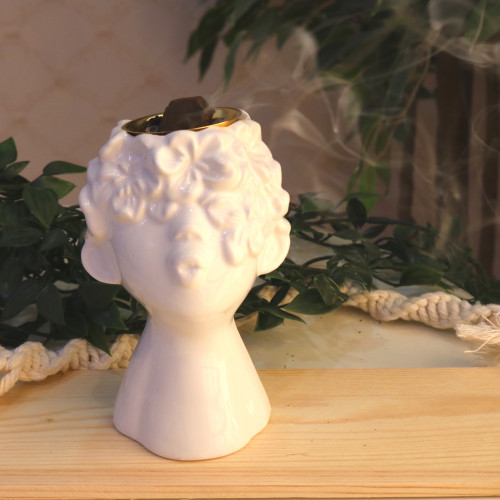 مبخرة رخامية ابيض تحف