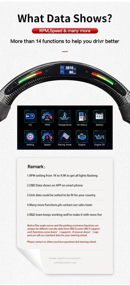 Jeep Wrangler (2011 - 2018) دركسون LED كاربون فايبر قابل للتخصيص (تفصيل)