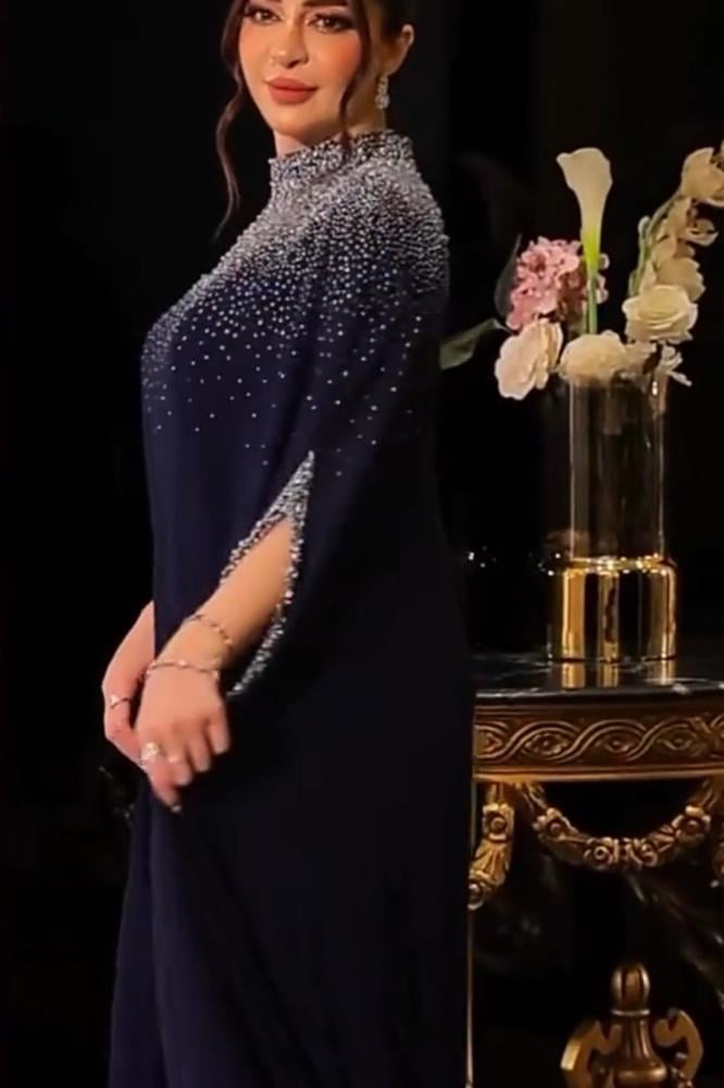 فستان  سهرة خامة بطانه كريب  جورجيت  بتطريز  راقي