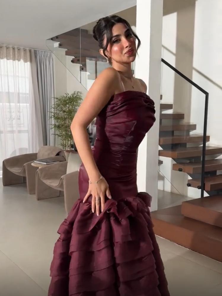 فستان سهرة خامه اورجنزه