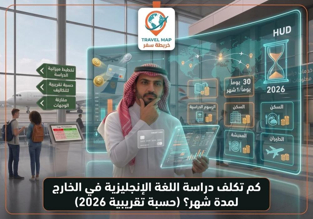 كم تكلف دراسة اللغة الإنجليزية في الخارج لمدة شهر؟ (حسبة تقريبية 2026)