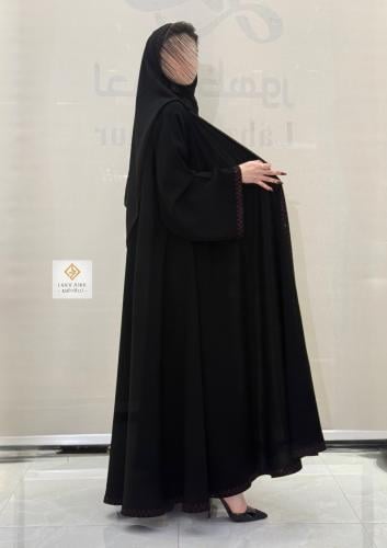 عبايه دبل كلوش بتطريز يدوي ‏مع إضافة الكريستال