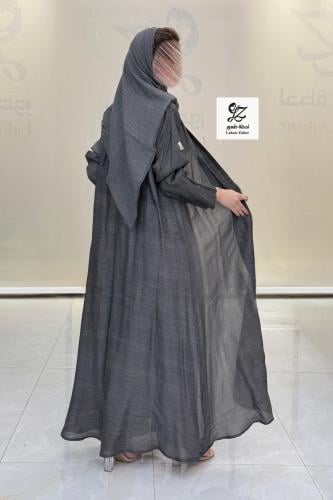 عبايه شهد كلوش بقماش لنن طبيعي