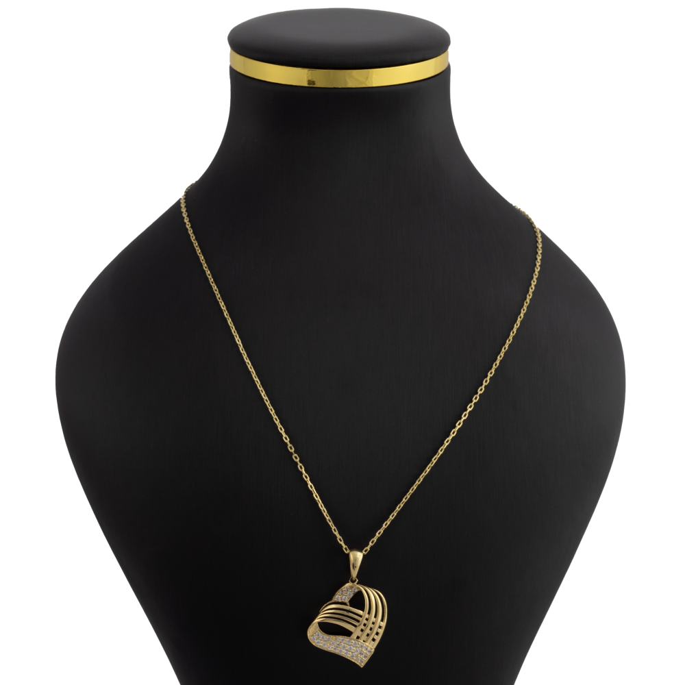 طقم ذهب عيار 18 بتصميم الشيفرون وزن 11 جرام - شذور الذهب