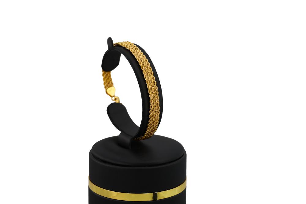 انسيال ذهب مبرومة ذهبي عيار 21 وزن 5.2 جرام تصميم مبروم راق ولمعة