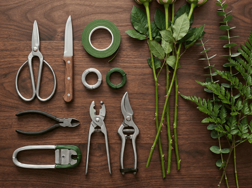 أدوات تنسيق الورد، مستلزمات تنسيق الزهور، مقص ورد، كيفية استخدام أدوات