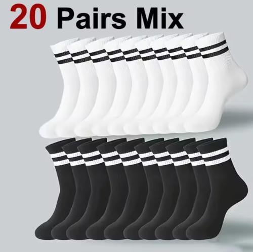 20 حبه جوارب رياضية للرجال والنساء ابيض وأسود free...