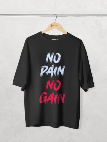 تيشيرت أوفر سايز NO PAIN NO GAIN