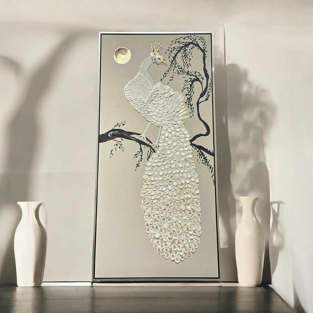 لوحه جداريه جبسية طاووس 120×250سم