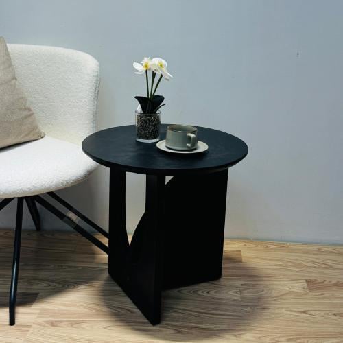 طاولة جانبية من خشب السنديان اسود 50×50×50سم