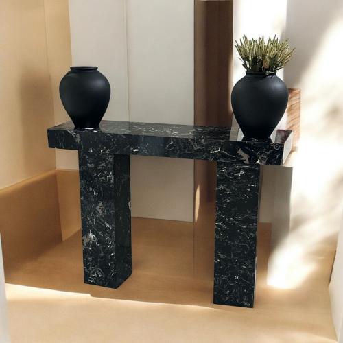مدخل رخام اسود تصميم انتيكا 87×120×35سم