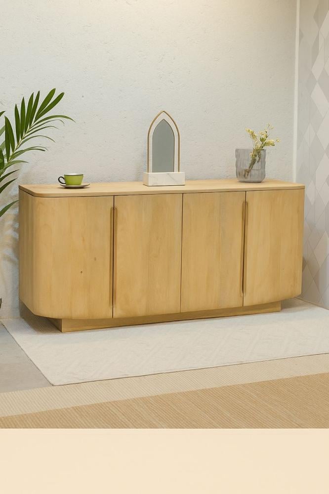 دولاب بوفيه  حشب بيج خشبي160×40×80سم