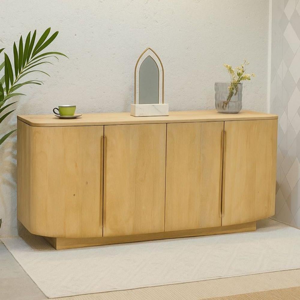 دولاب بوفيه  حشب بيج خشبي160×40×80سم