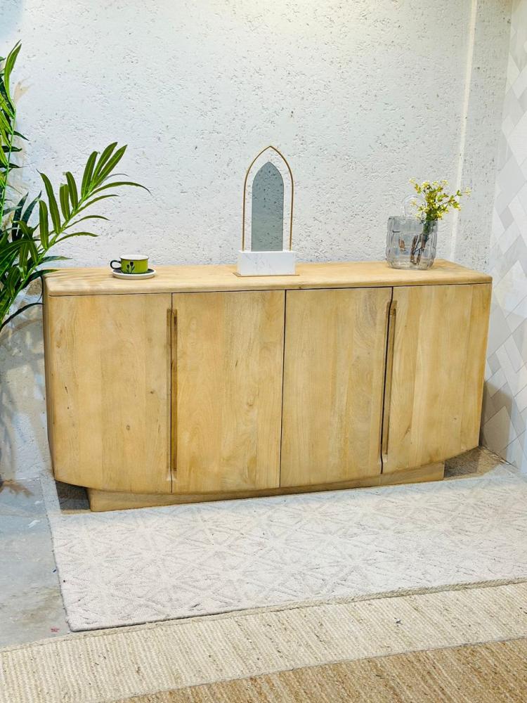 دولاب بوفيه  حشب بيج خشبي160×40×80سم