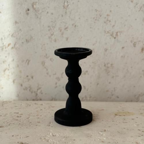 شمعدان زجاج اسود 16cm*8cm