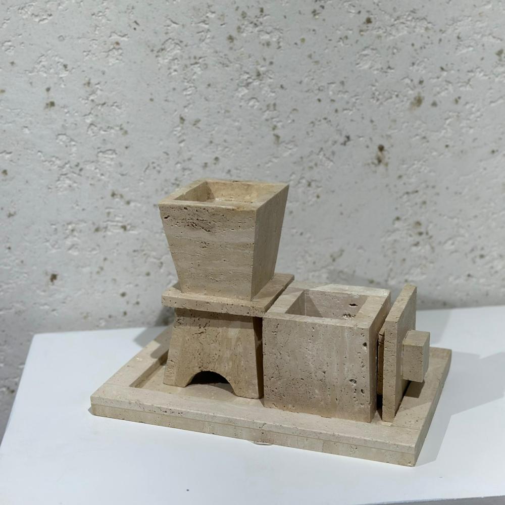 طقم مبخرة رخام ترفنتينوا 3قطع