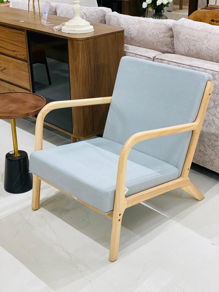 كرسي خشبي ريفي رمادي مفرد استرخاء والجلسات الخارجية 76×65×74 سم