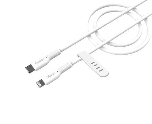 قيزمو كيبل شحن USB-C TO LIGHTNING سيلكون أبيض