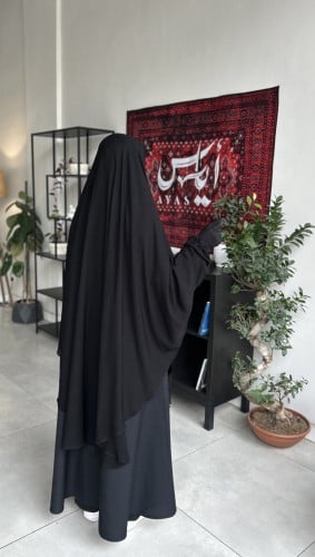خمار اسلامي + نقاب اسلامي +قفاز اسود + طرحه بندانه