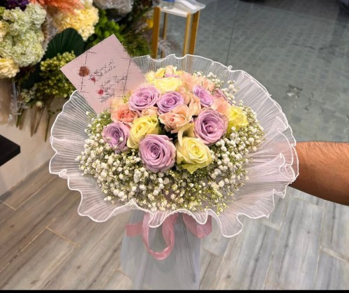 بوكيه ورد طبيعي