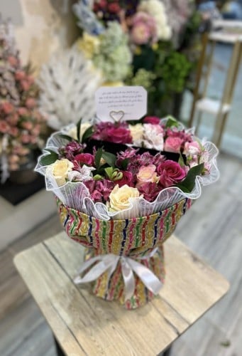 بوكيه ورد طبيعي