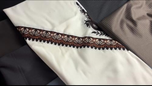 غتره شتوي لون كريمي تطريز بني