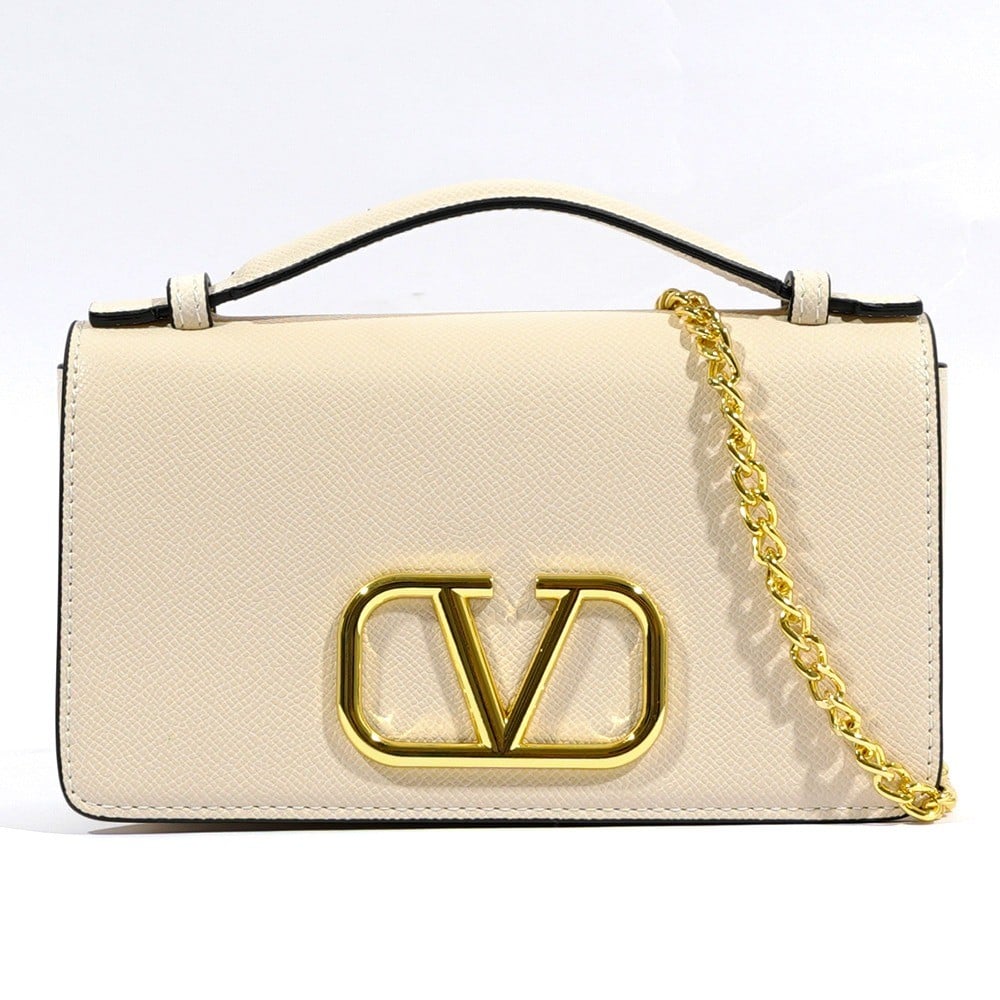 Handbag with v logo sale