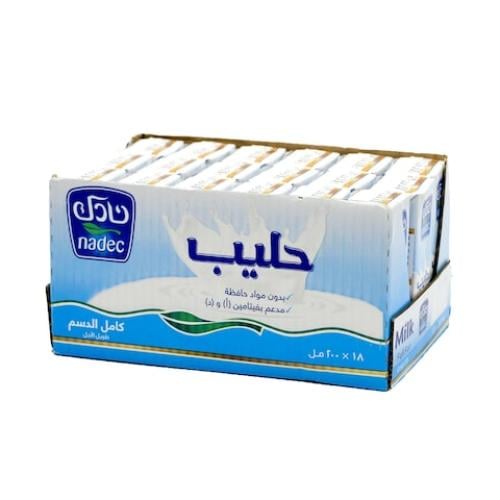 كرتون حليب نادك طويل الأجل كامل الدسم 200 مل