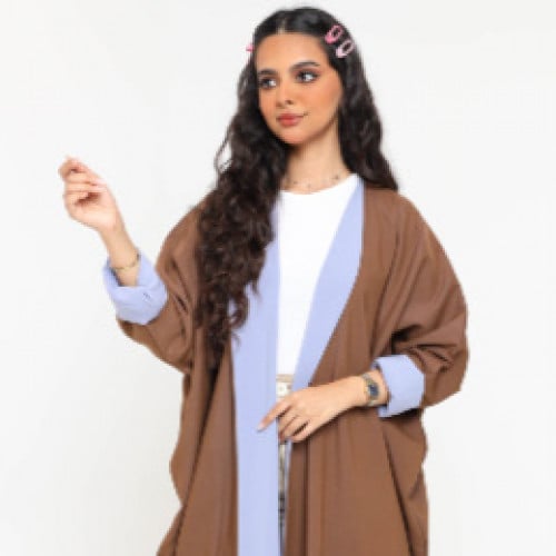 عباية دبل فيس بلاك بيري بنية وزرقاء (15)