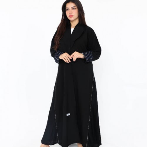 عباية كلوش مكسرة و مخططة بالسدو الازرق