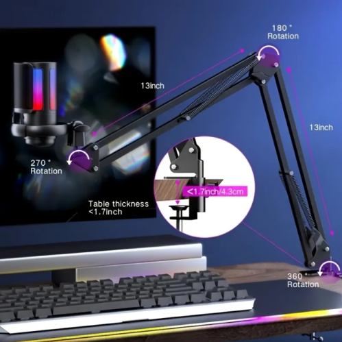 مايك إحترافي RGB مع ستاند