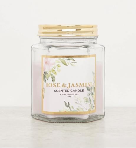 شمعة معطرة برائحة الورد والياسمين