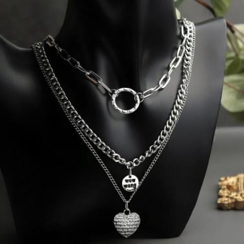 سلسال كارتير 3 طبقات لون فضي