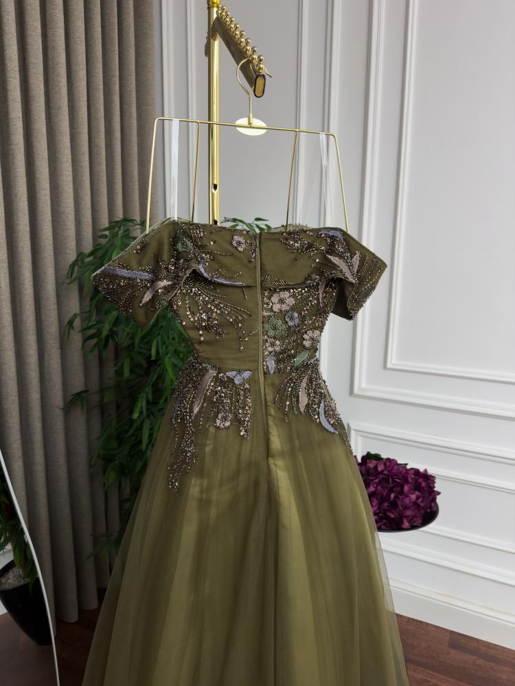 olive green night dress Long Olive Green Formal Satin Dresses For Bridesmaids long prom dress, evening dress cg23352