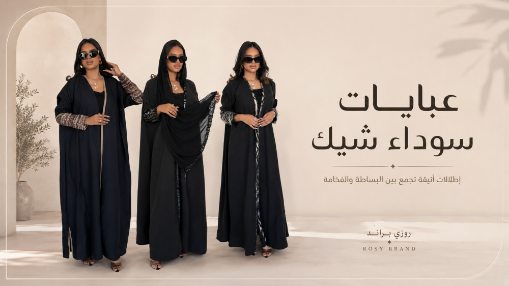 عبايات سوداء شيك من روزي بران للعبايات السعودية
