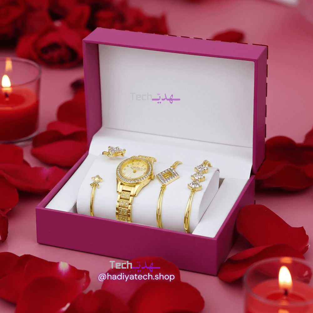 طقم ساعة مع سوار أنيق