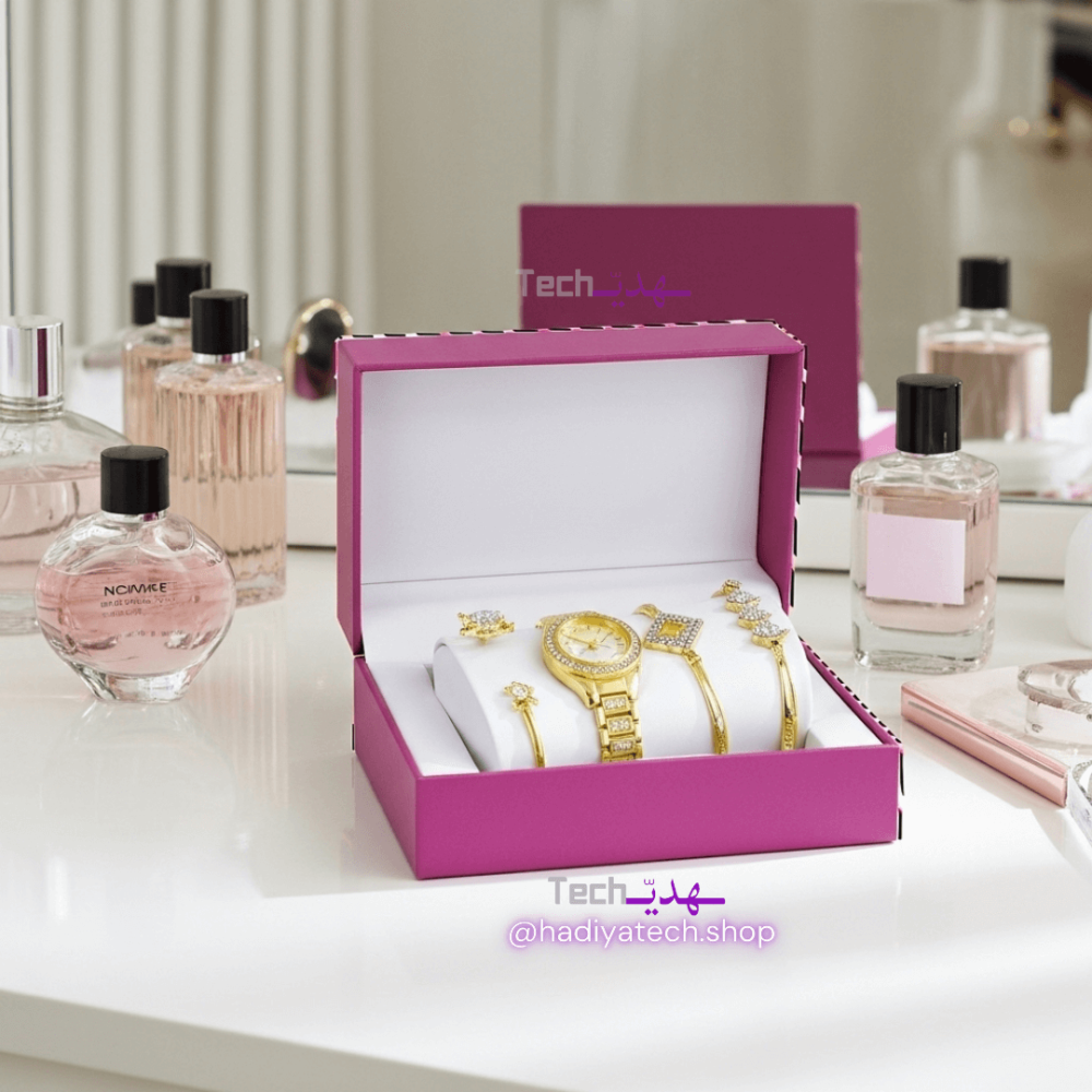 طقم ساعة مع سوار أنيق