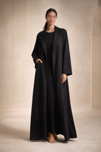 عباية شتوية مخططة شمواه مفتوحه من الأمام