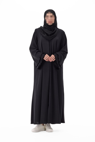 عباية نصف كلوش بأكمام واسعة ومكشكشة
