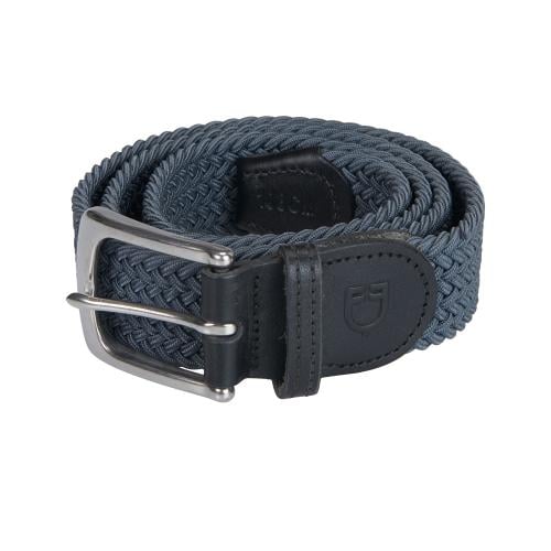 Elasticized belt crossed pattern