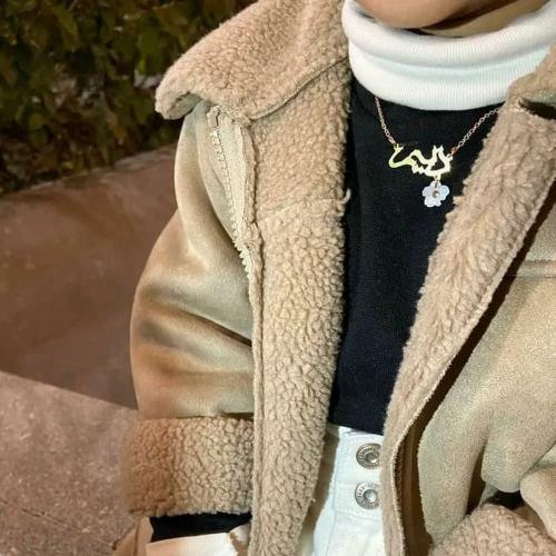سلسال بناتي بالاسم مع وردة الزركون _متجر إمتياز
