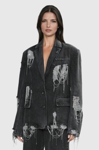 Noir Crystal Blazer