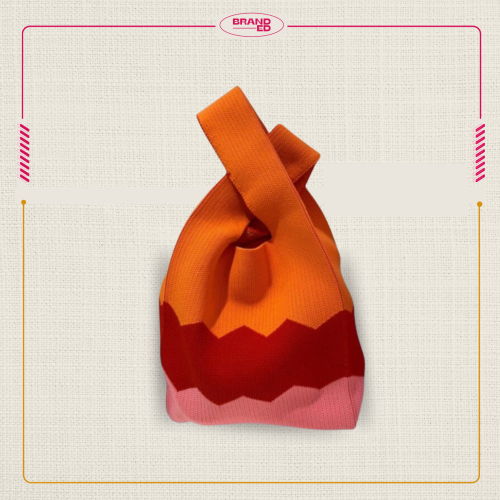 شنط كروشيه للبنات Pink Orange Bag