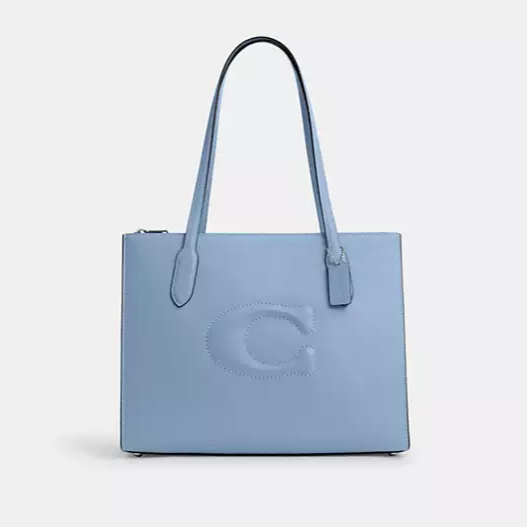 Nina Tote Blue shoulder bag from Coach Moon Outlet