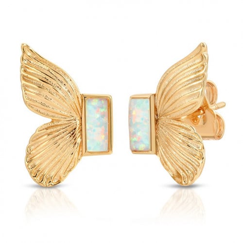 Joy Luxury Tourmaline Quartz Butterfly earrings-Go...