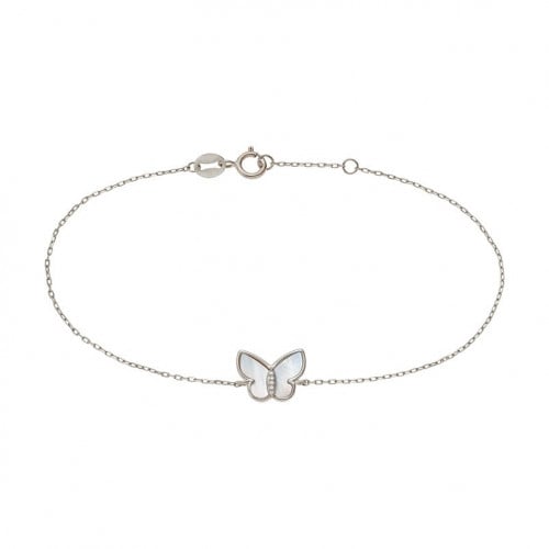 Joy butterfly pearl Barcelet-Silver