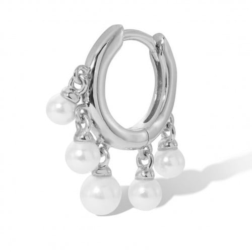 Joy Bride Jewelry hoop Pearl Dangle Huggie earring...